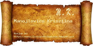 Manojlovics Krisztina névjegykártya
